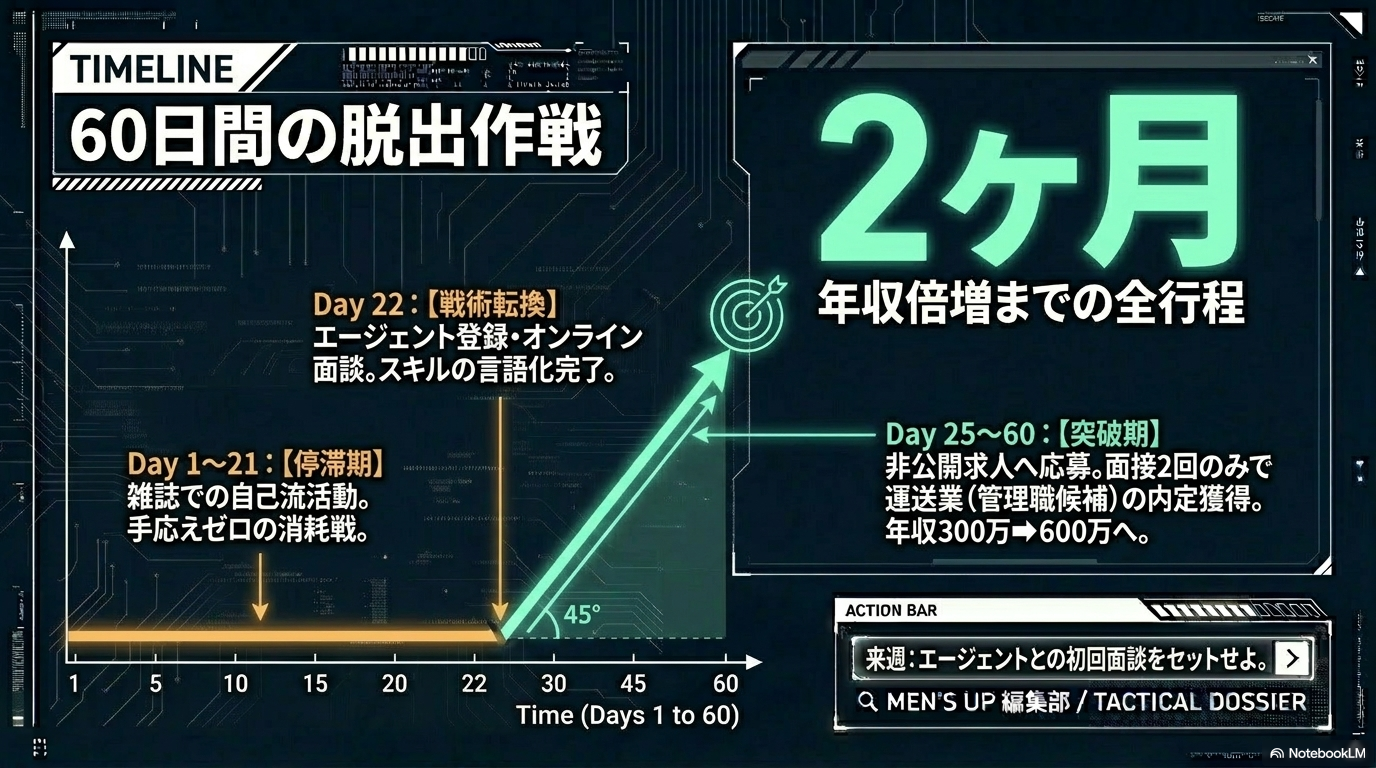TIMELINE：60日間の脱出作戦