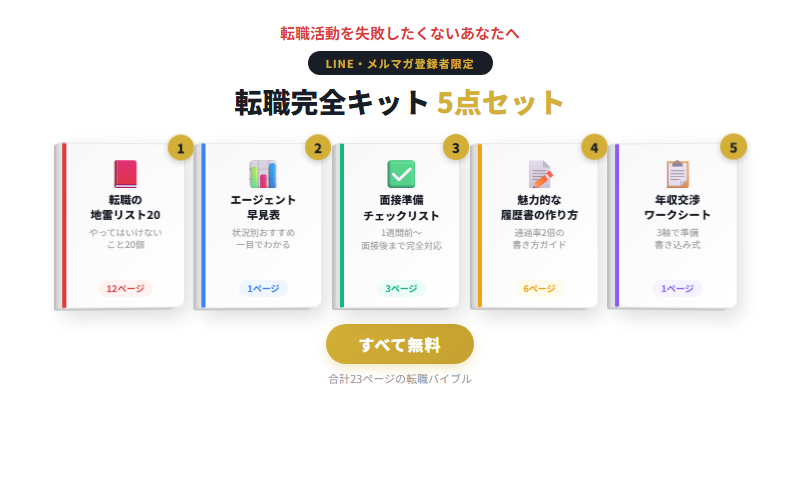 転職完全キット5点セット