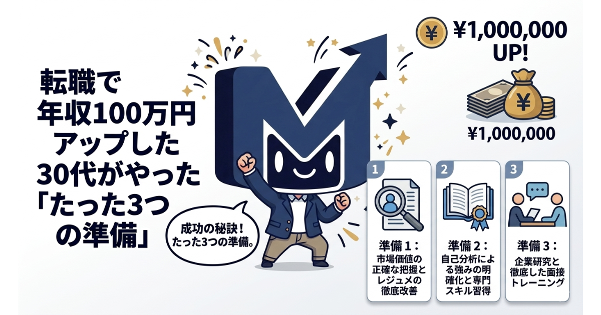 転職で年収100万円アップした30代がやった「たった3つの準備