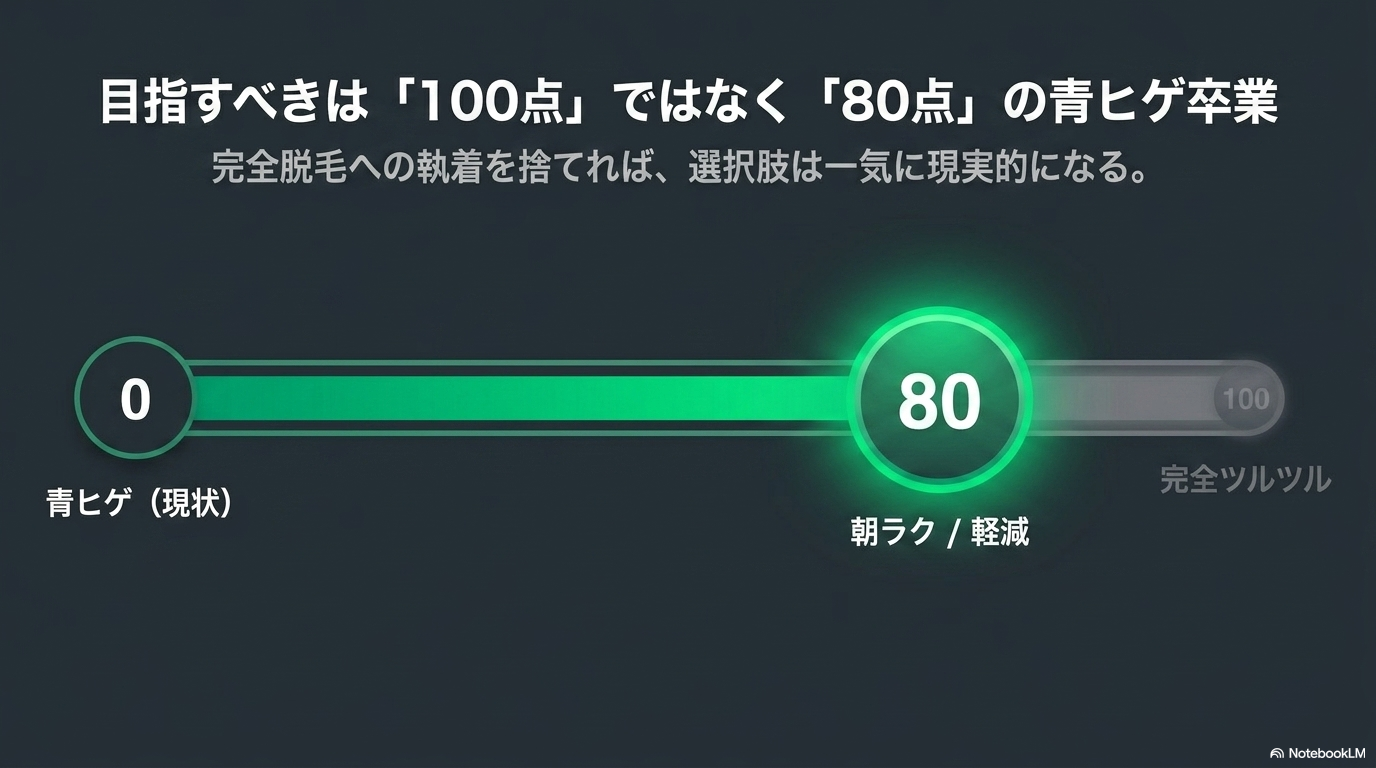 目指すのは100点でなく80点。青ヒゲ卒業の現実ライン