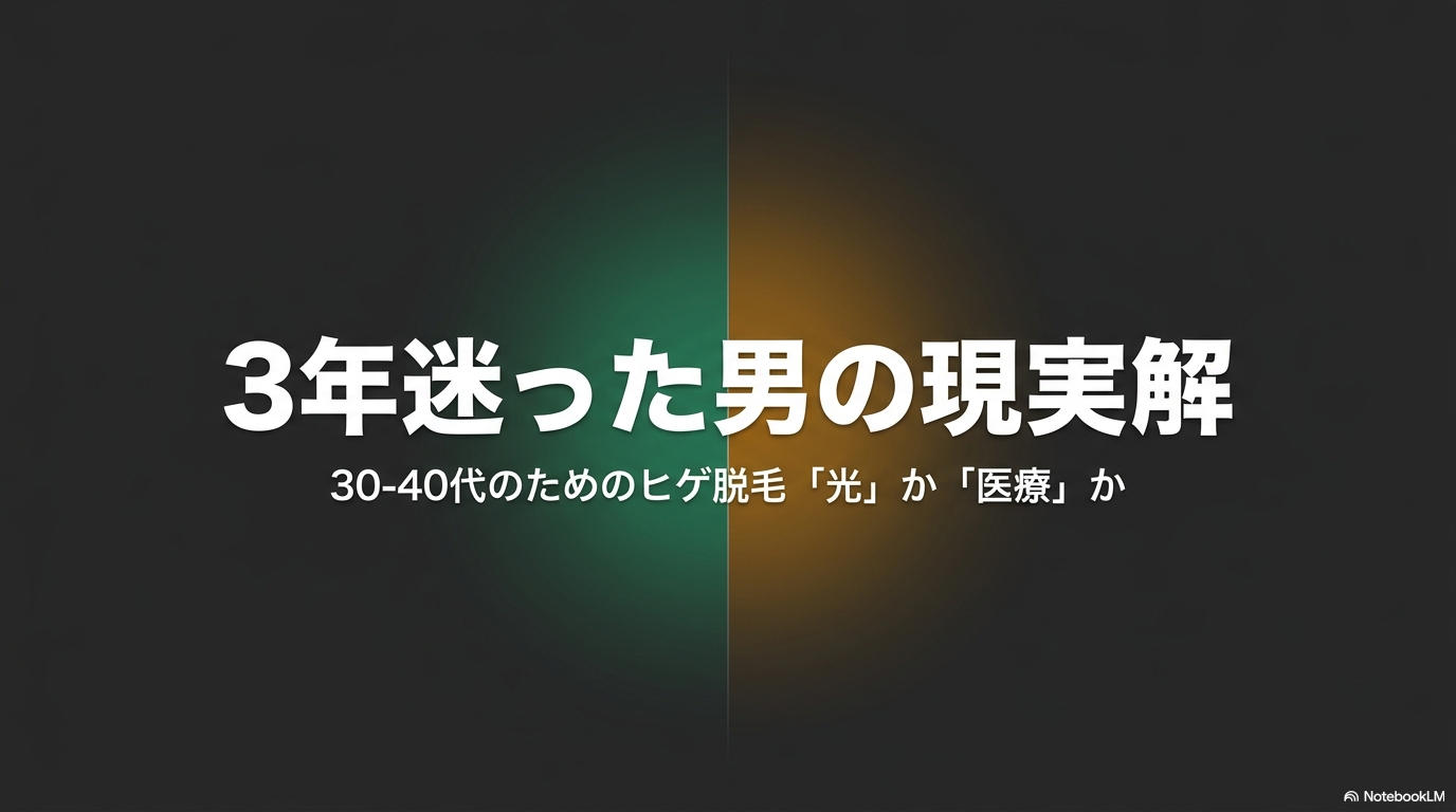 30〜40代男性のヒゲ脱毛 光と医療の現実解（タイトル）