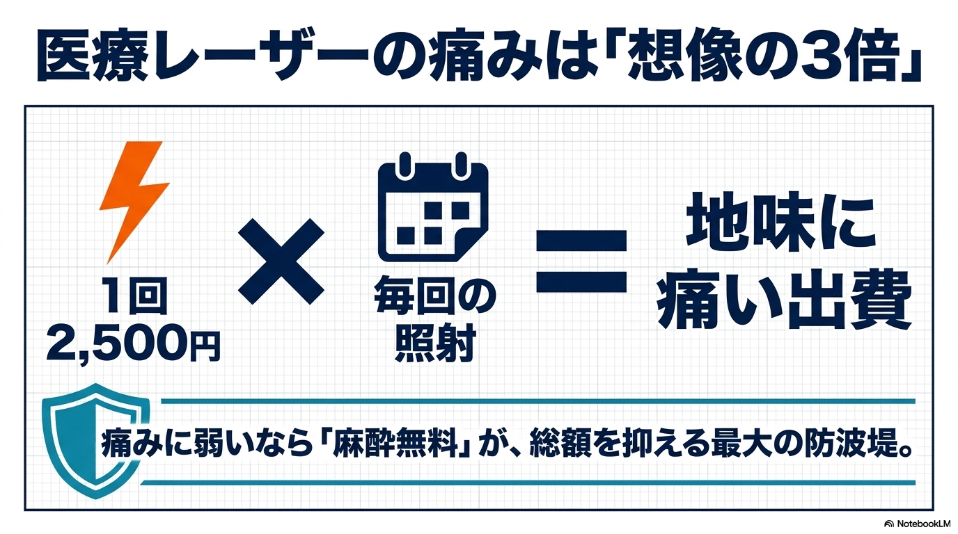 医療レーザーの痛みと麻酔代