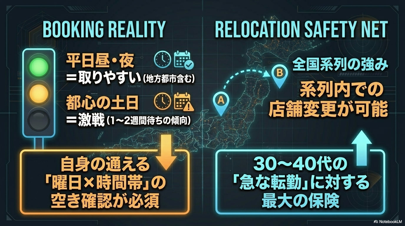 予約のリアルと転勤時の店舗変更
