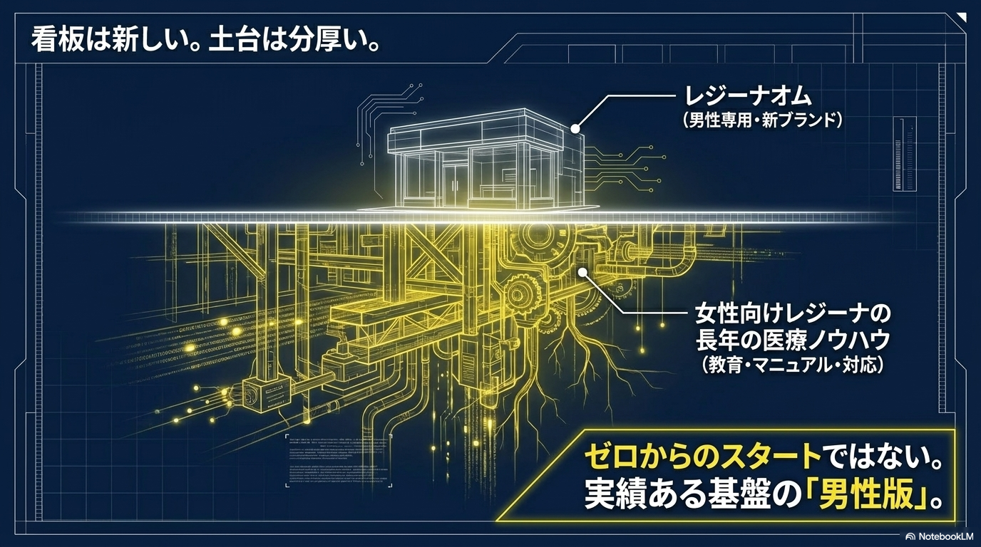 レジーナオムの立ち位置(本体の医療ノウハウ×男性専用)
