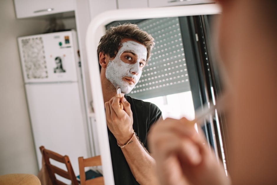 japanese man face skincare device sensitive skin morning routine