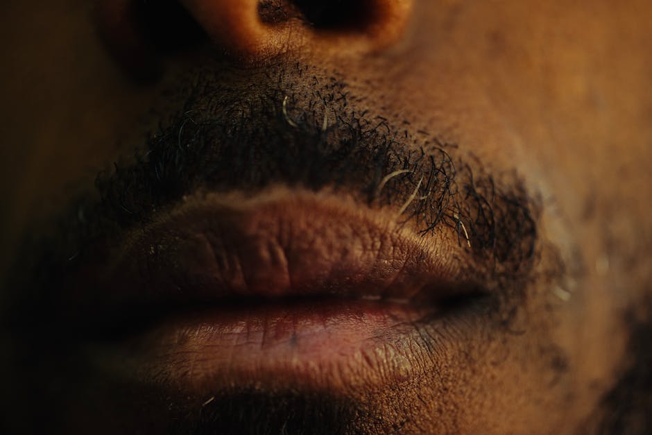 man face anatomy mustache jaw closeup