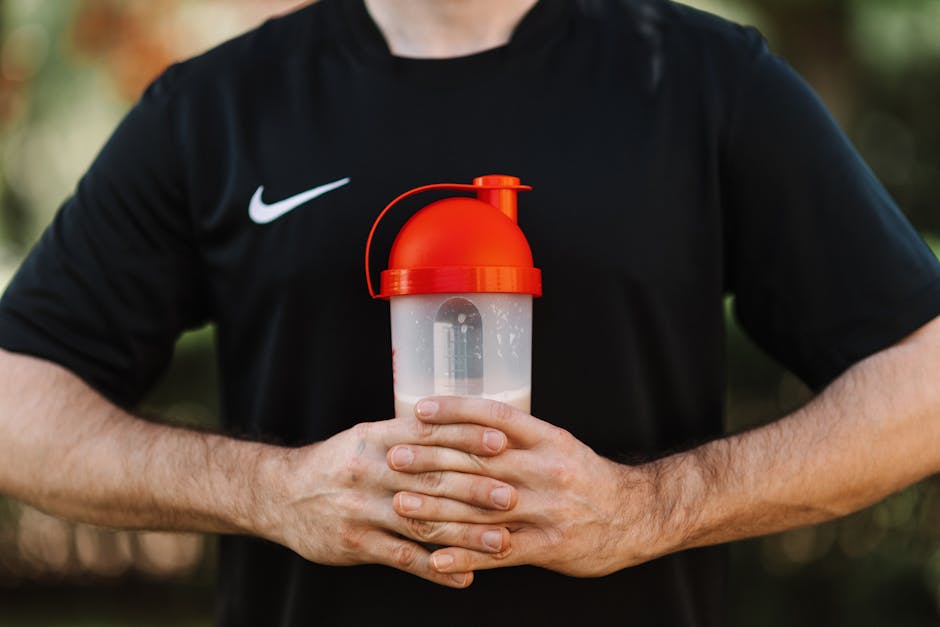 japanese man kitchen morning protein shaker breakfast