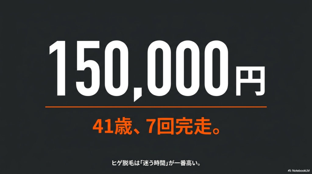 ヒゲ脱毛 総額150,000円・41歳7回完走（タイトル）