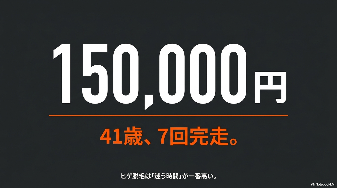 ヒゲ脱毛 総額150,000円・41歳7回完走（タイトル）