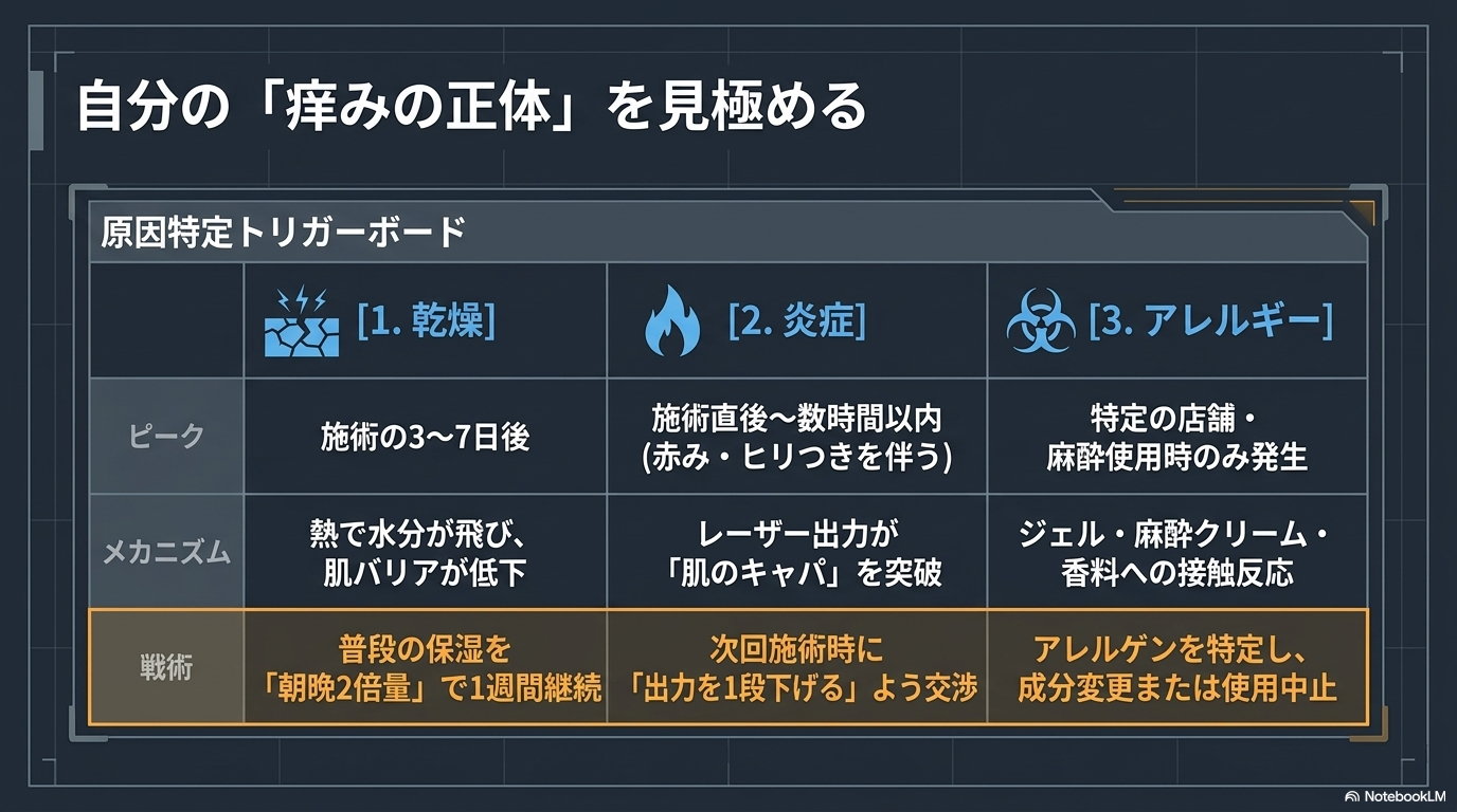 自分の痒みの正体を部位別に見極める