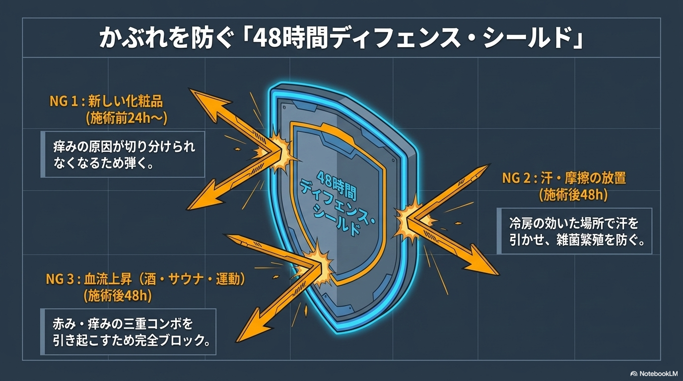 かぶれを防ぐ48時間アフターケア