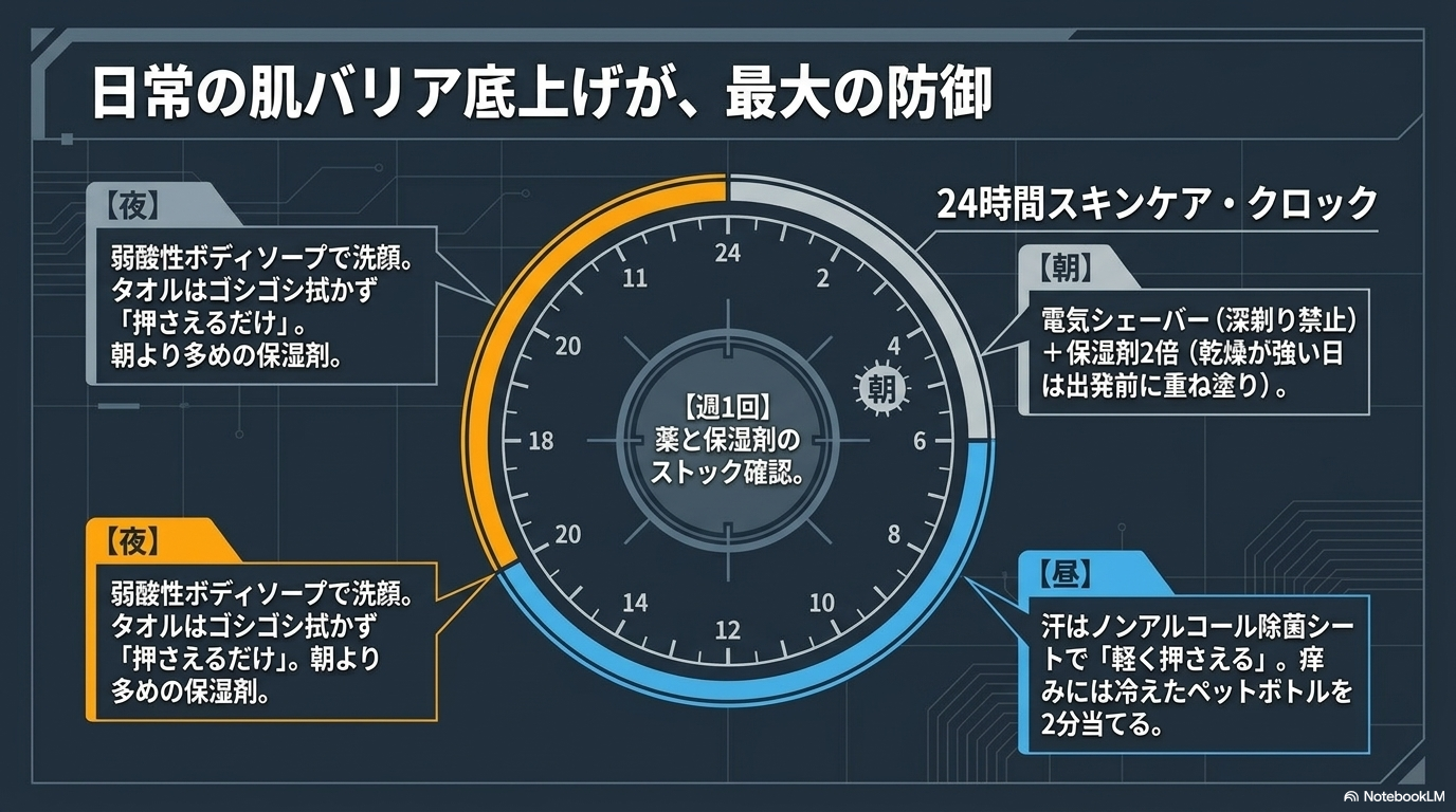肌バリアを底上げする24時間スキンケア