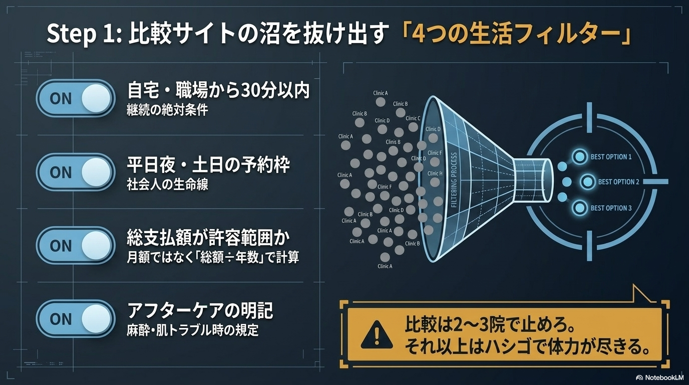 ヒゲ脱毛 申込み前の比較・絞り込み 4つの生活フィルター
