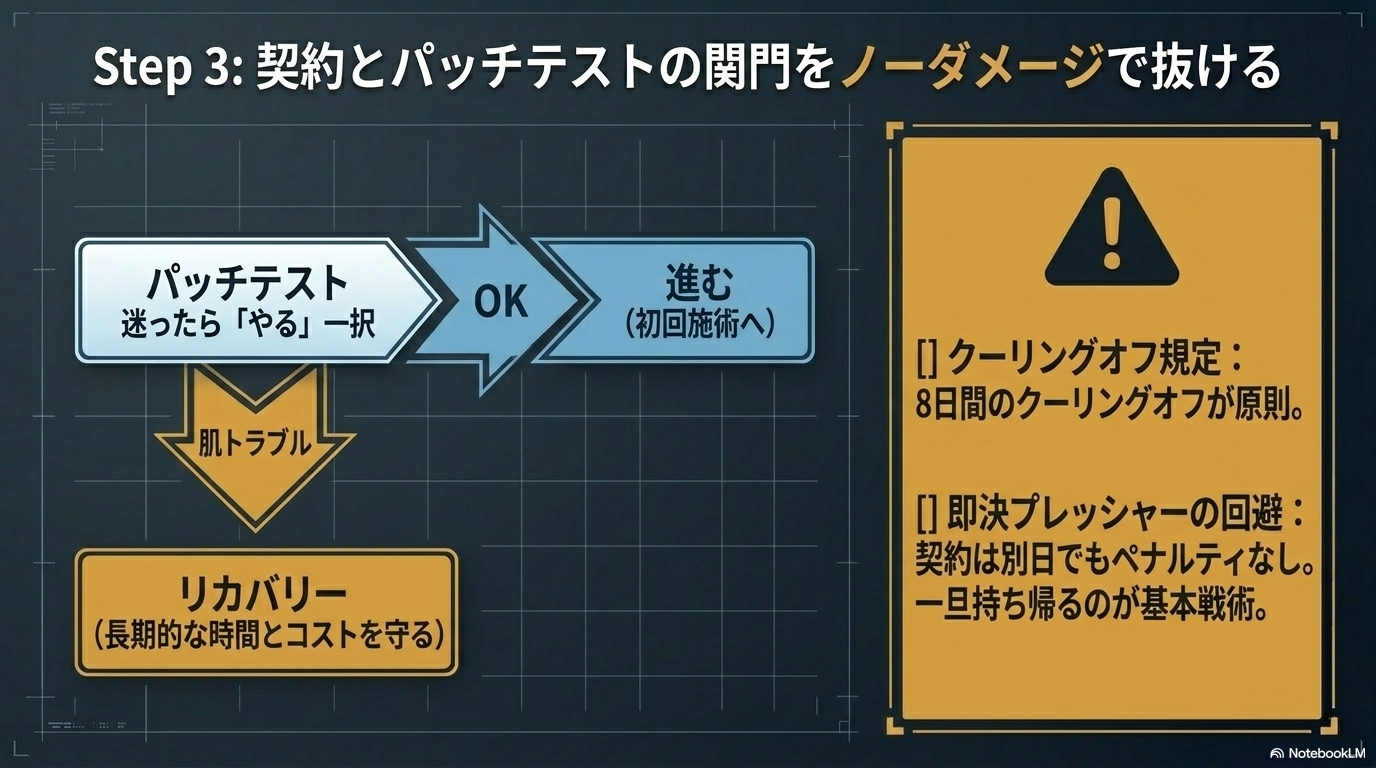 ヒゲ脱毛 契約・支払い・パッチテストの注意点
