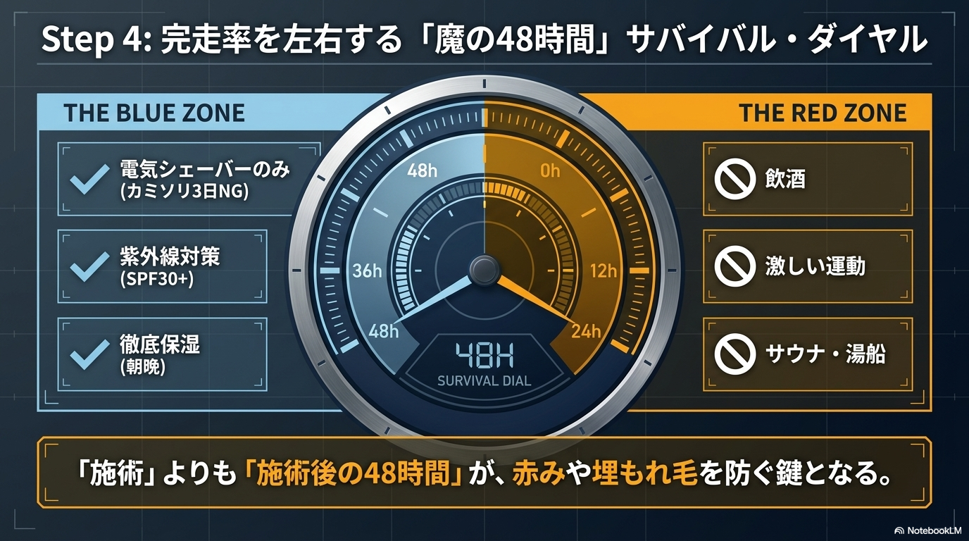 ヒゲ脱毛 施術後48時間のアフターケア