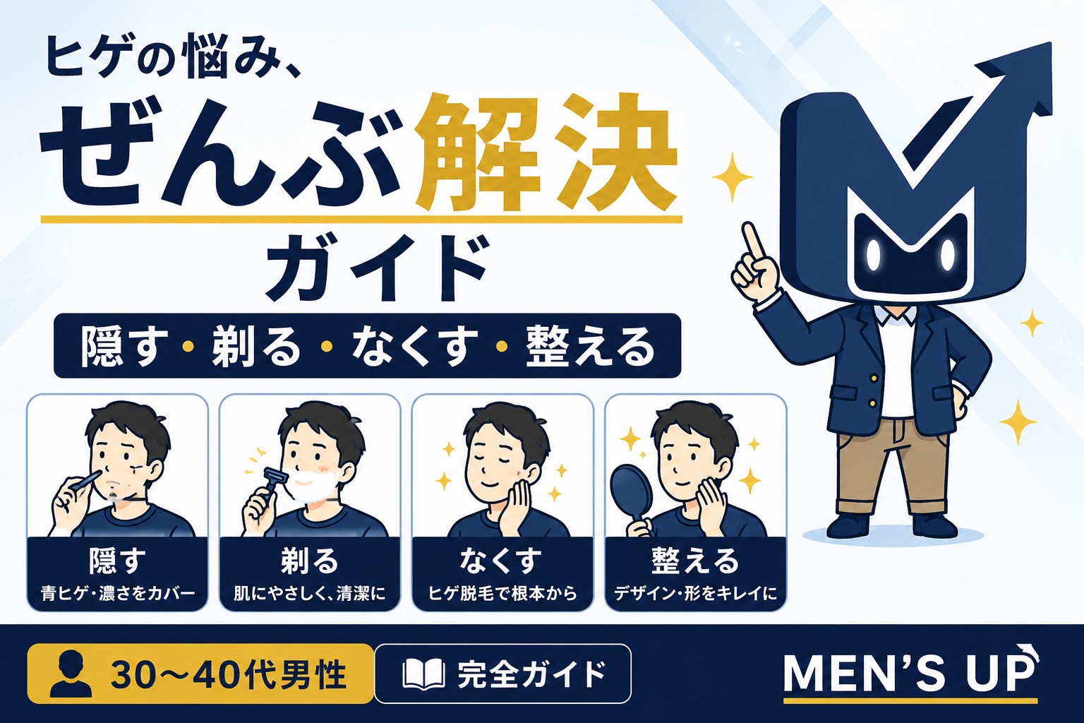 ヒゲの悩み ぜんぶ解決ガイド｜隠す・剃る・なくす・整える