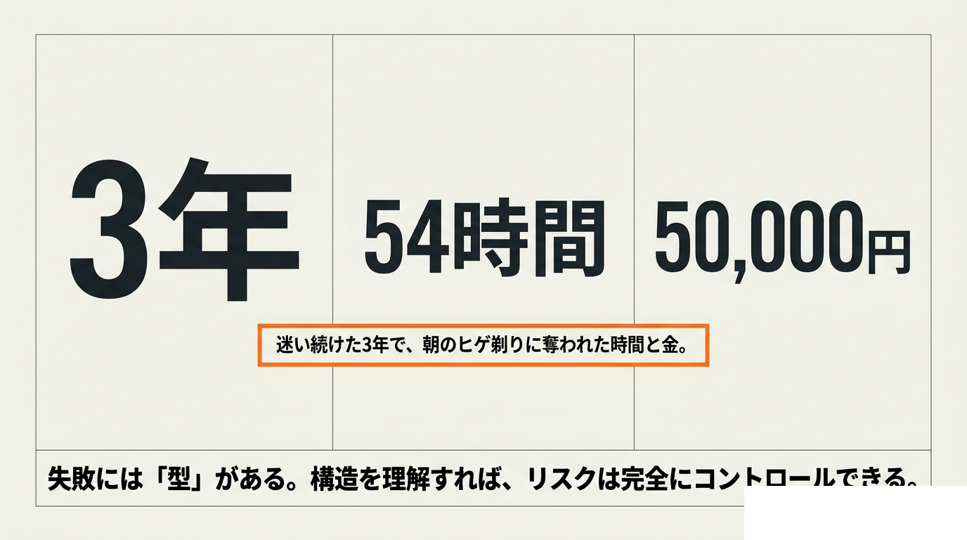 ヒゲ脱毛トラブルで失うコスト(図解)