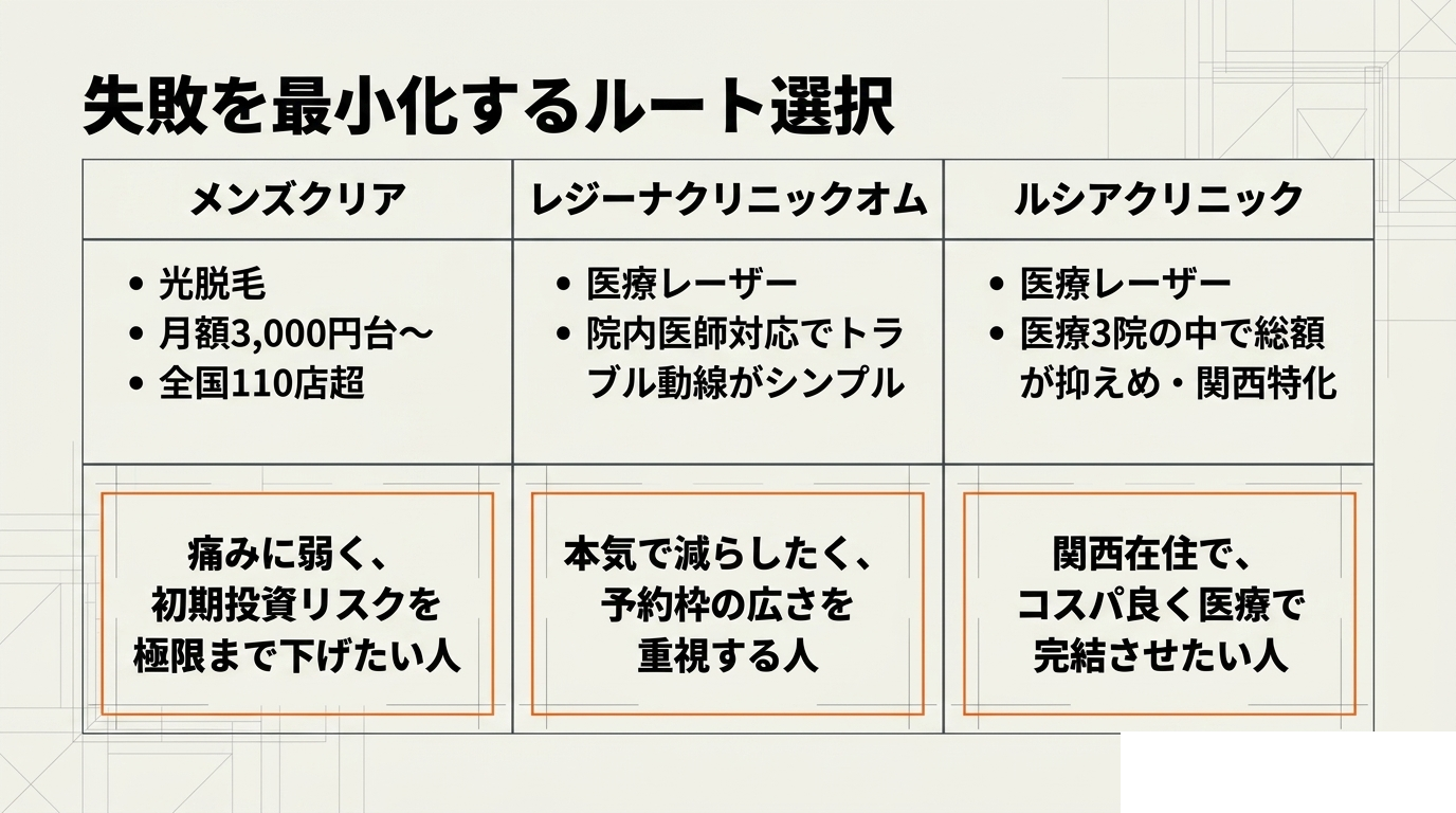 失敗を最小化するルート選択(図解)