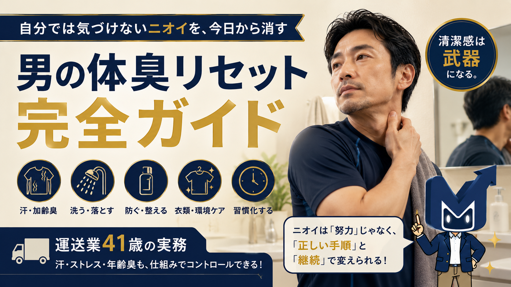 男の体臭リセット完全ガイド。自分では気づけないニオイを今日から消す、運送業41歳の実務